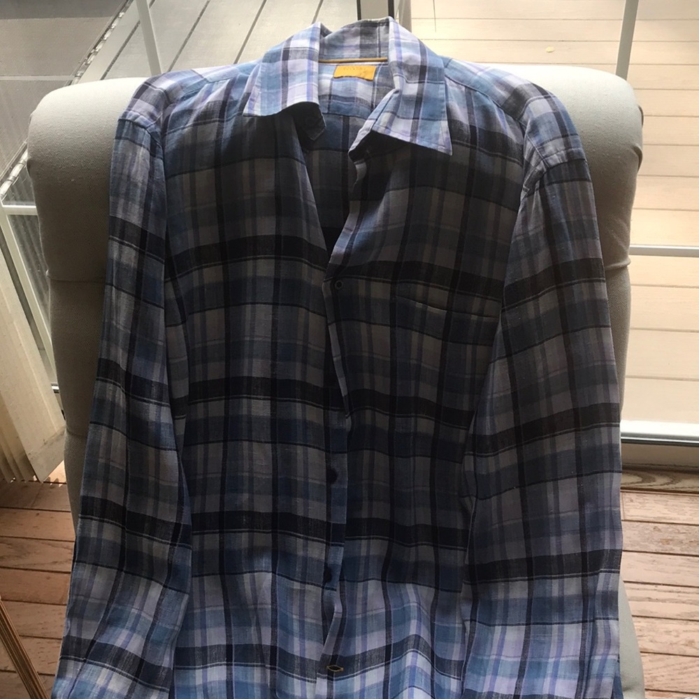 Robert Talbott Carmel linen long sleeve shirt